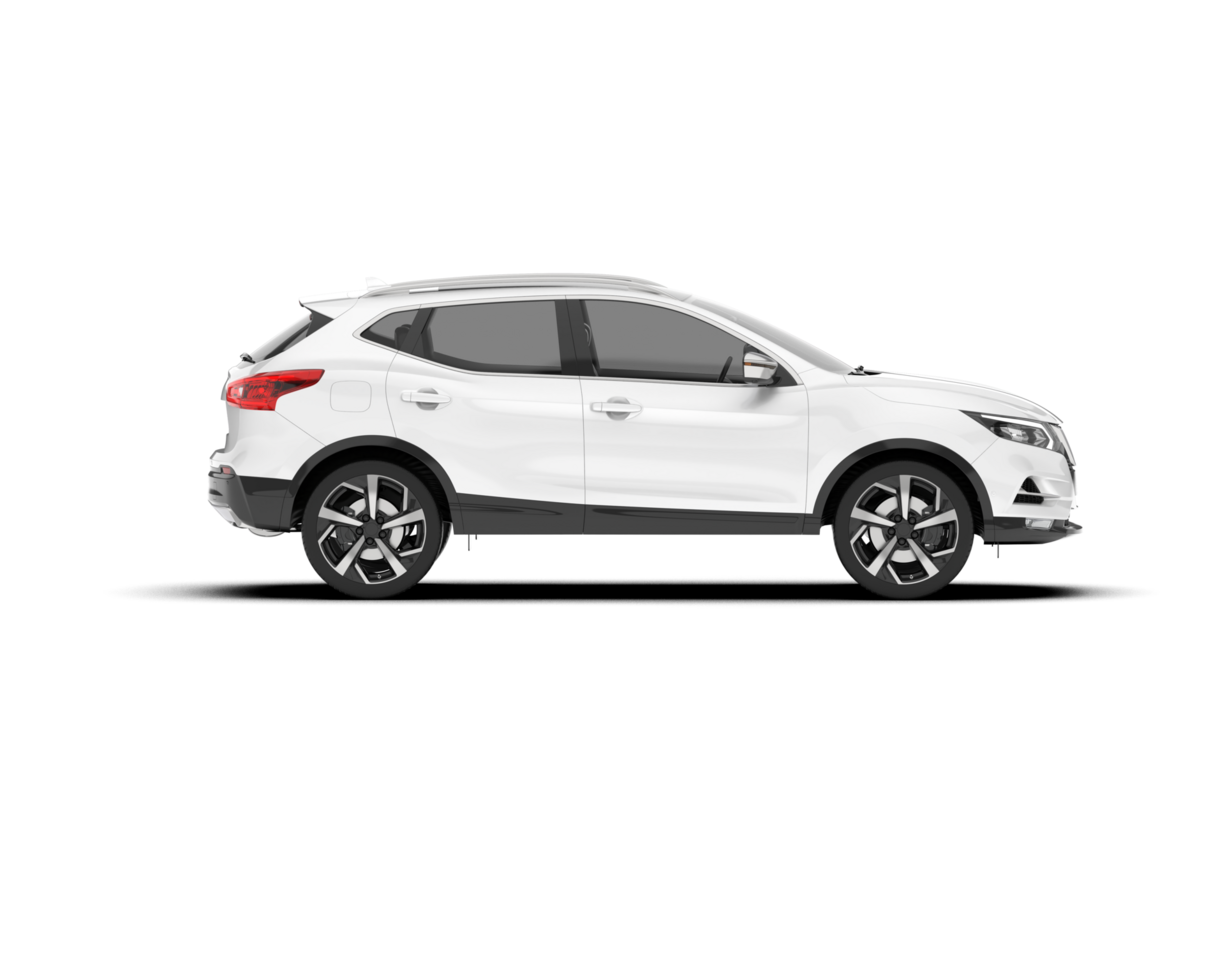 White SUV on transparent background. 3d rendering - illustration png