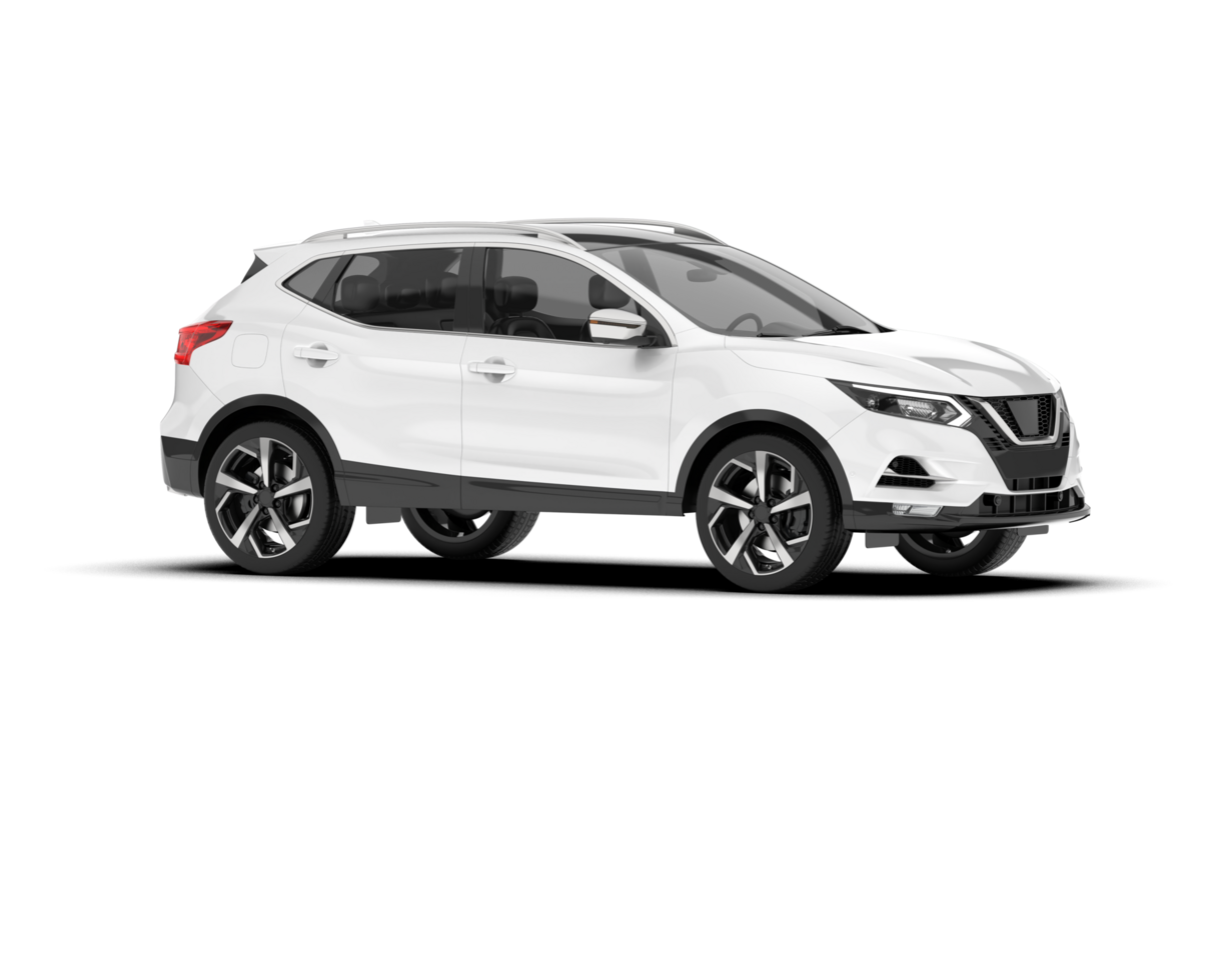 White SUV on transparent background. 3d rendering - illustration png