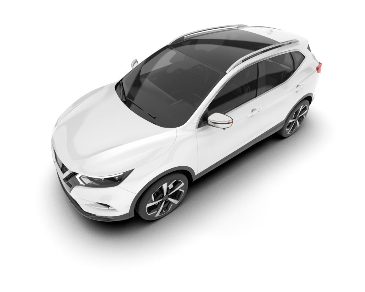 White SUV on transparent background. 3d rendering - illustration png