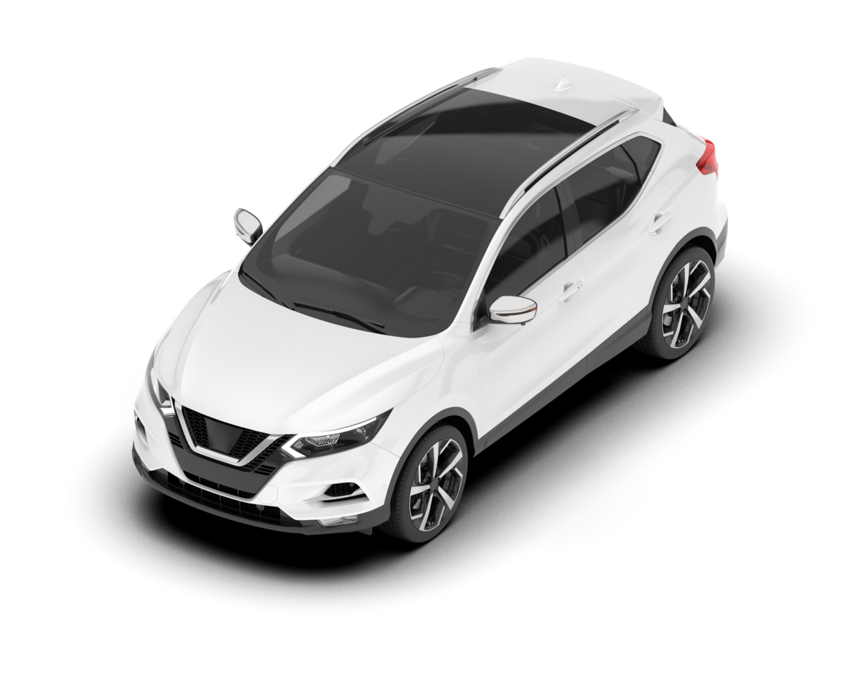 White SUV on transparent background. 3d rendering - illustration png