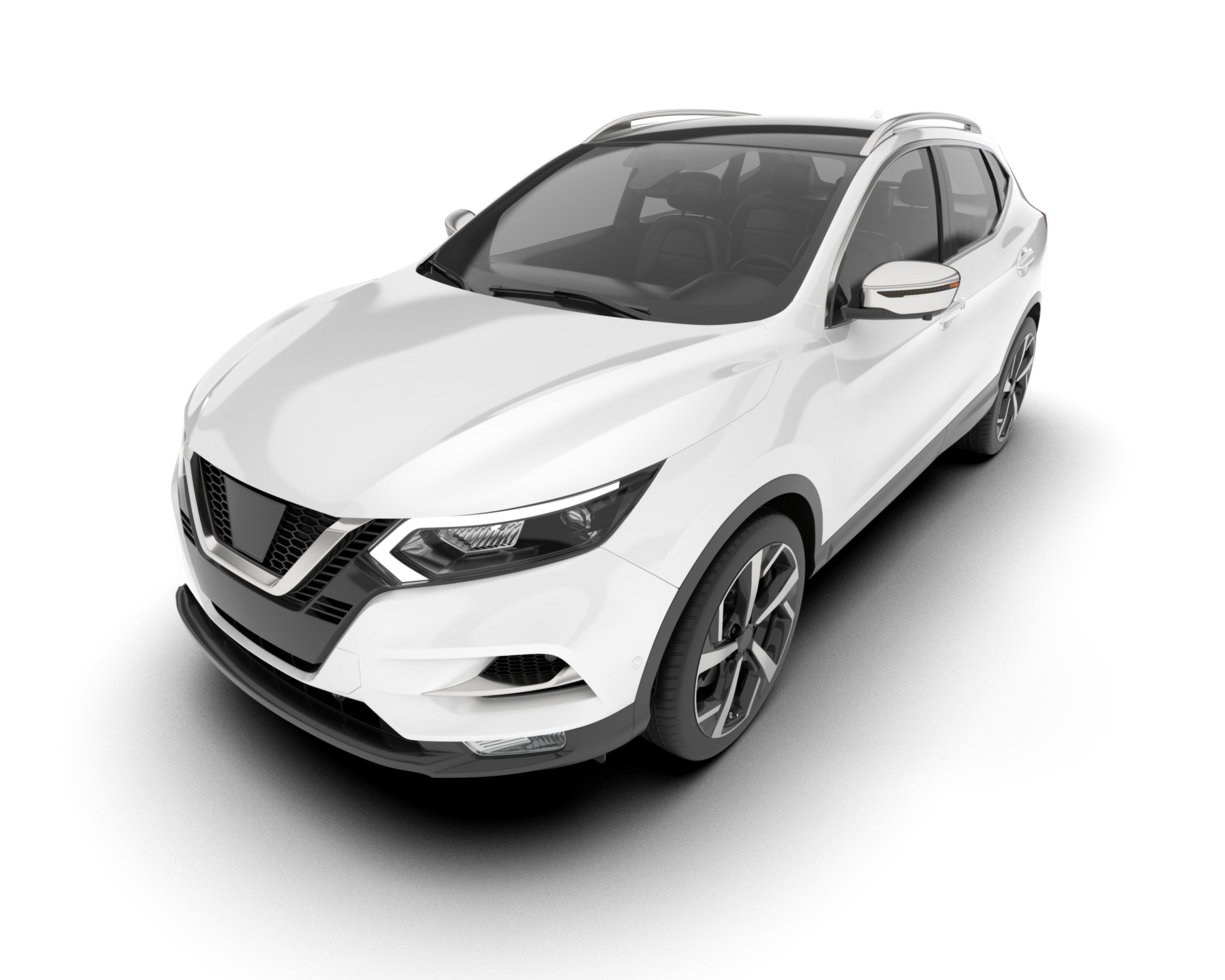 White SUV on transparent background. 3d rendering - illustration png