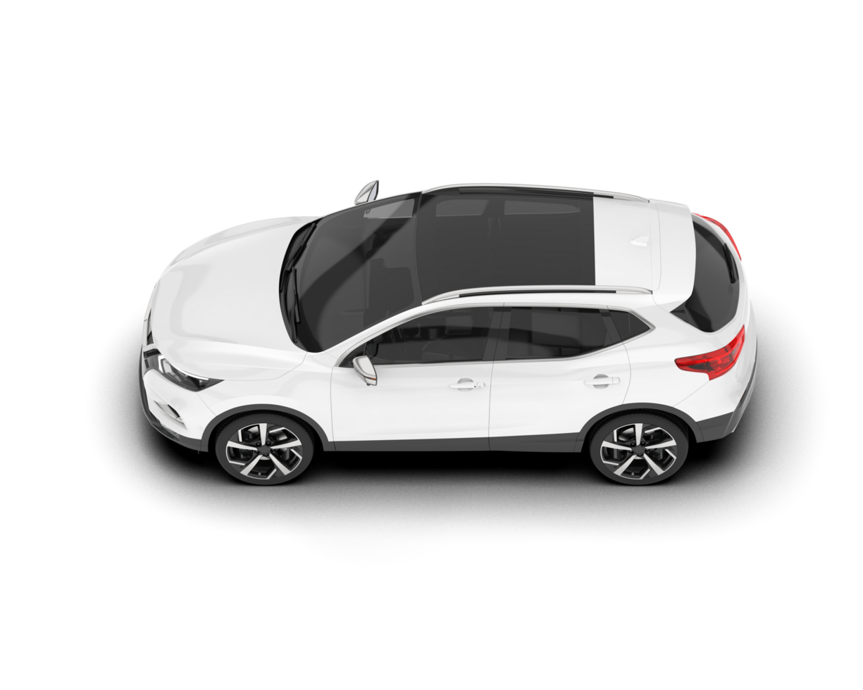 White SUV on transparent background. 3d rendering - illustration png