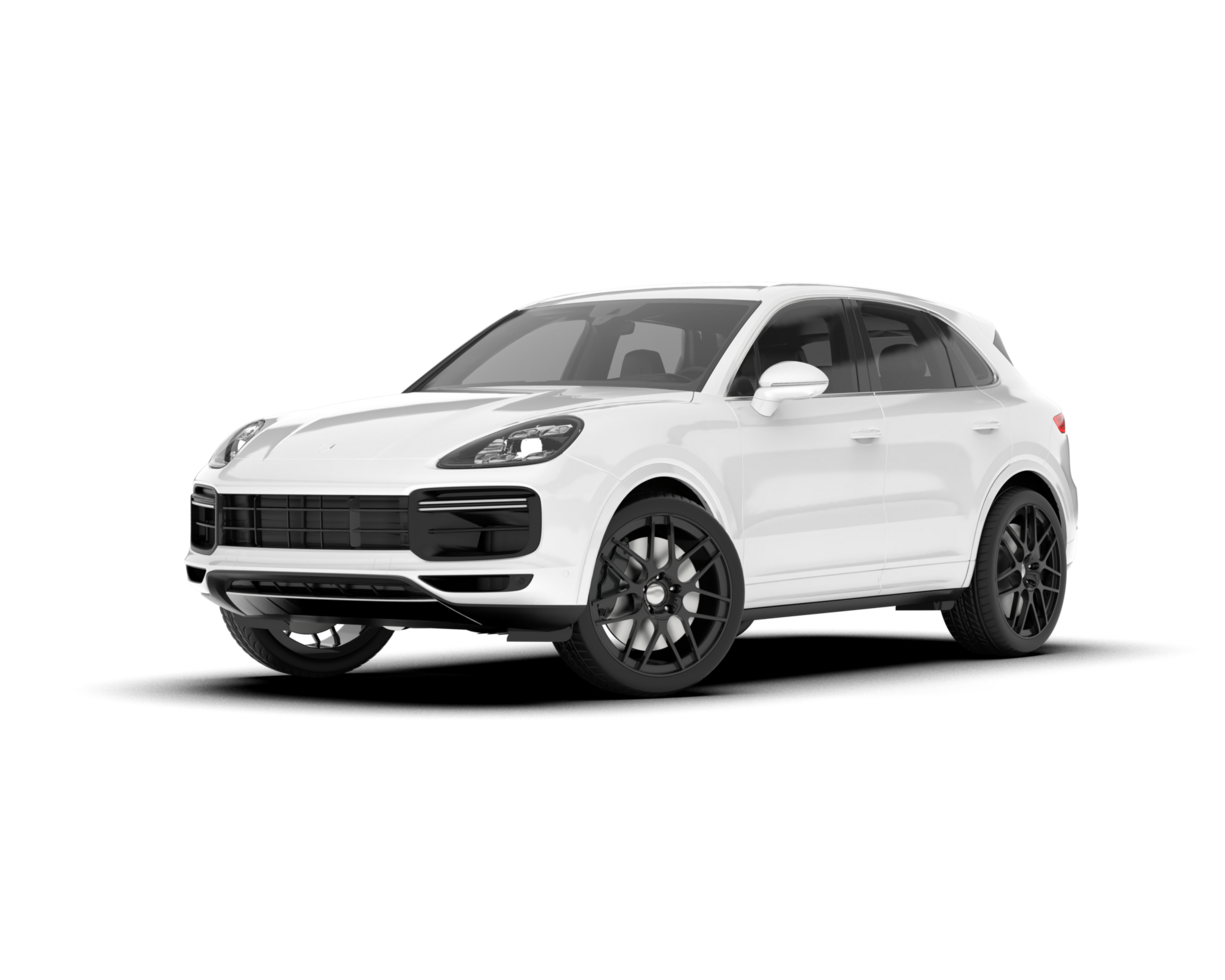 White SUV on transparent background. 3d rendering - illustration png