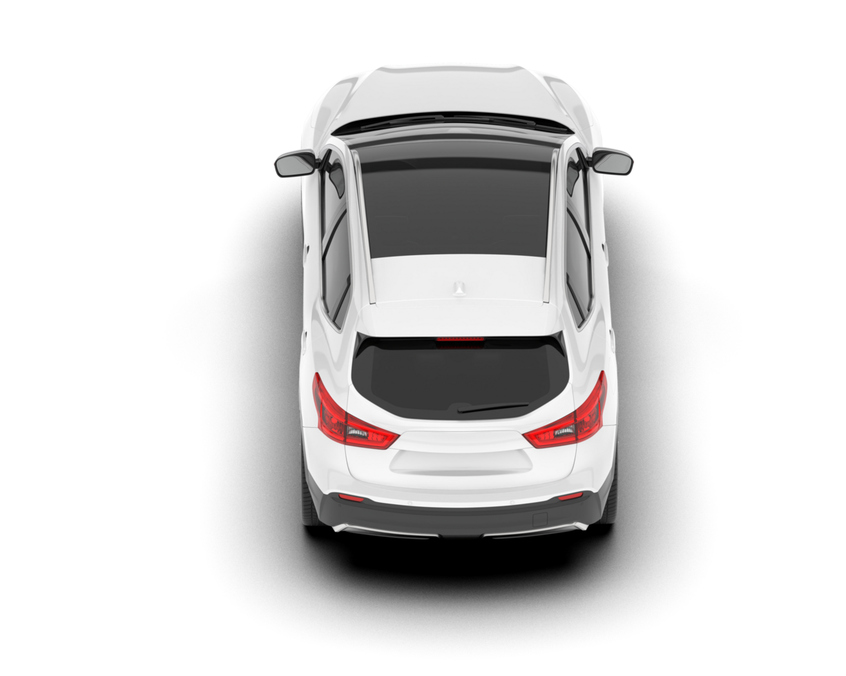 White SUV on transparent background. 3d rendering - illustration png