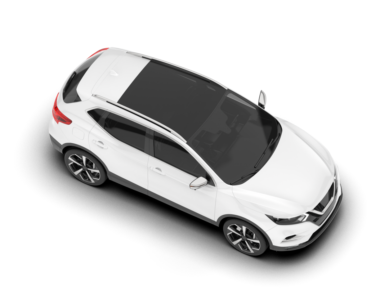 White SUV on transparent background. 3d rendering - illustration png