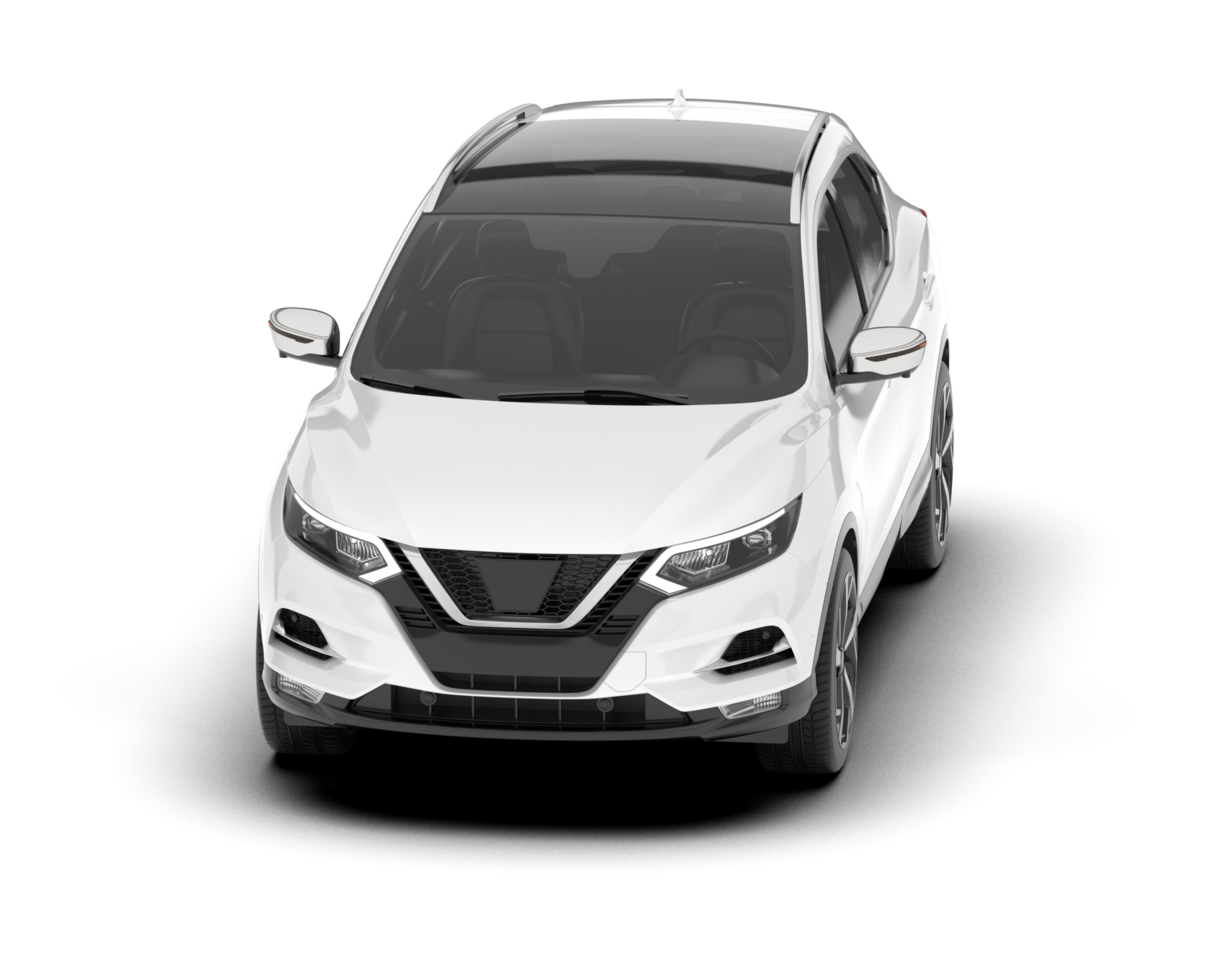 White SUV on transparent background. 3d rendering - illustration png