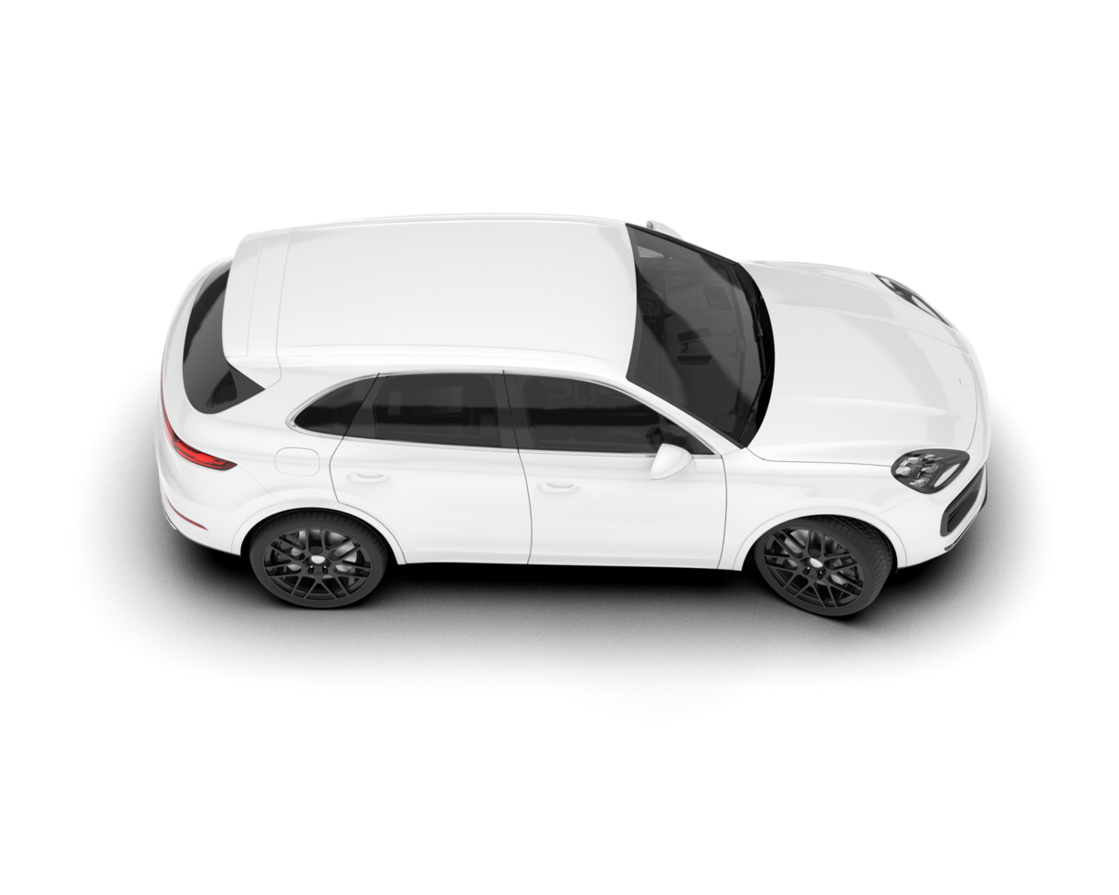 White SUV on transparent background. 3d rendering - illustration png