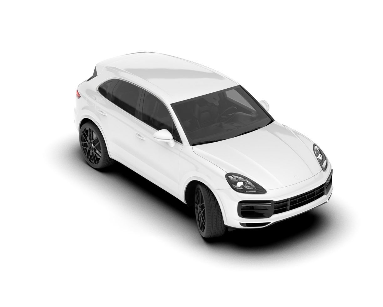 White SUV on transparent background. 3d rendering - illustration png