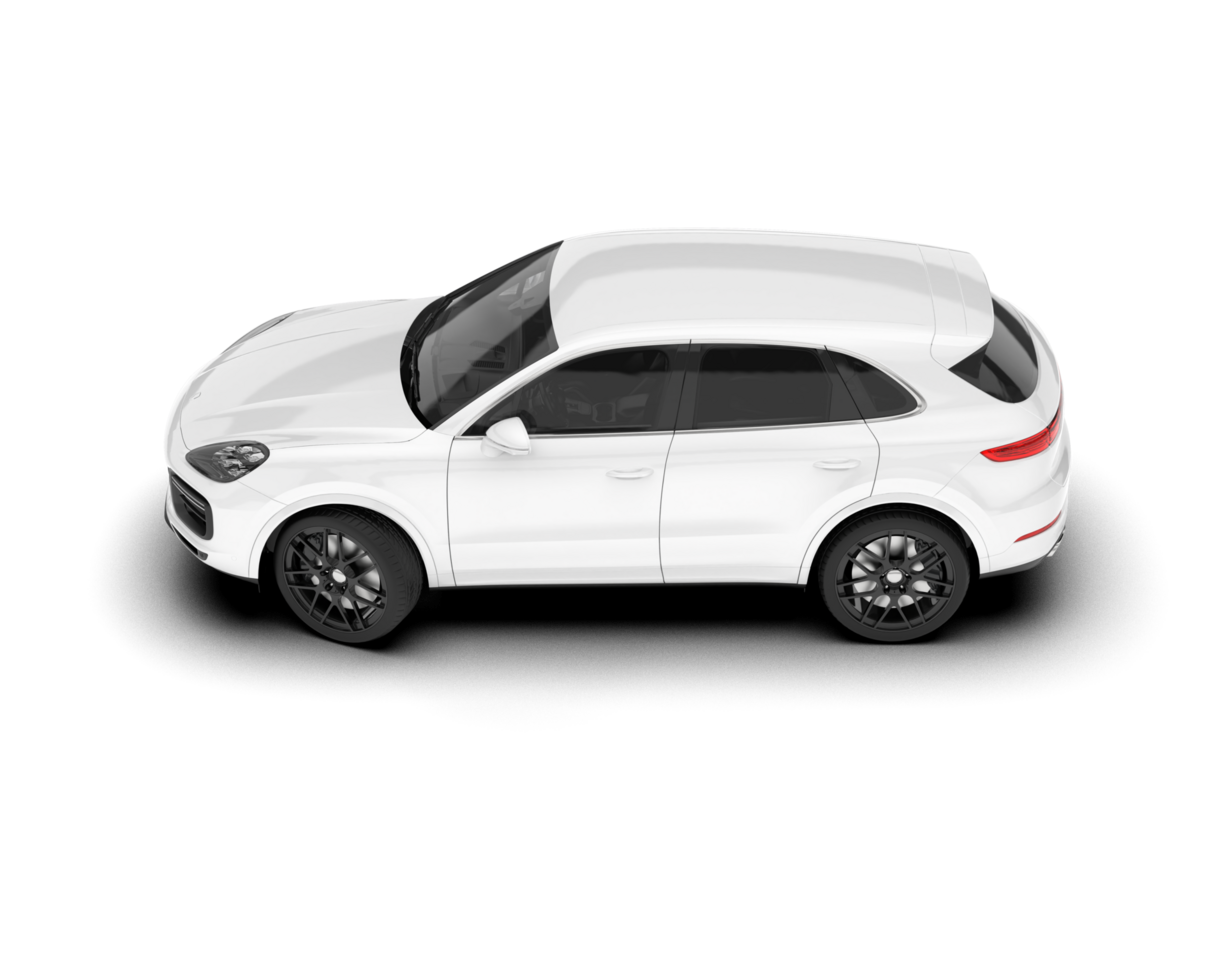 White SUV on transparent background. 3d rendering - illustration png