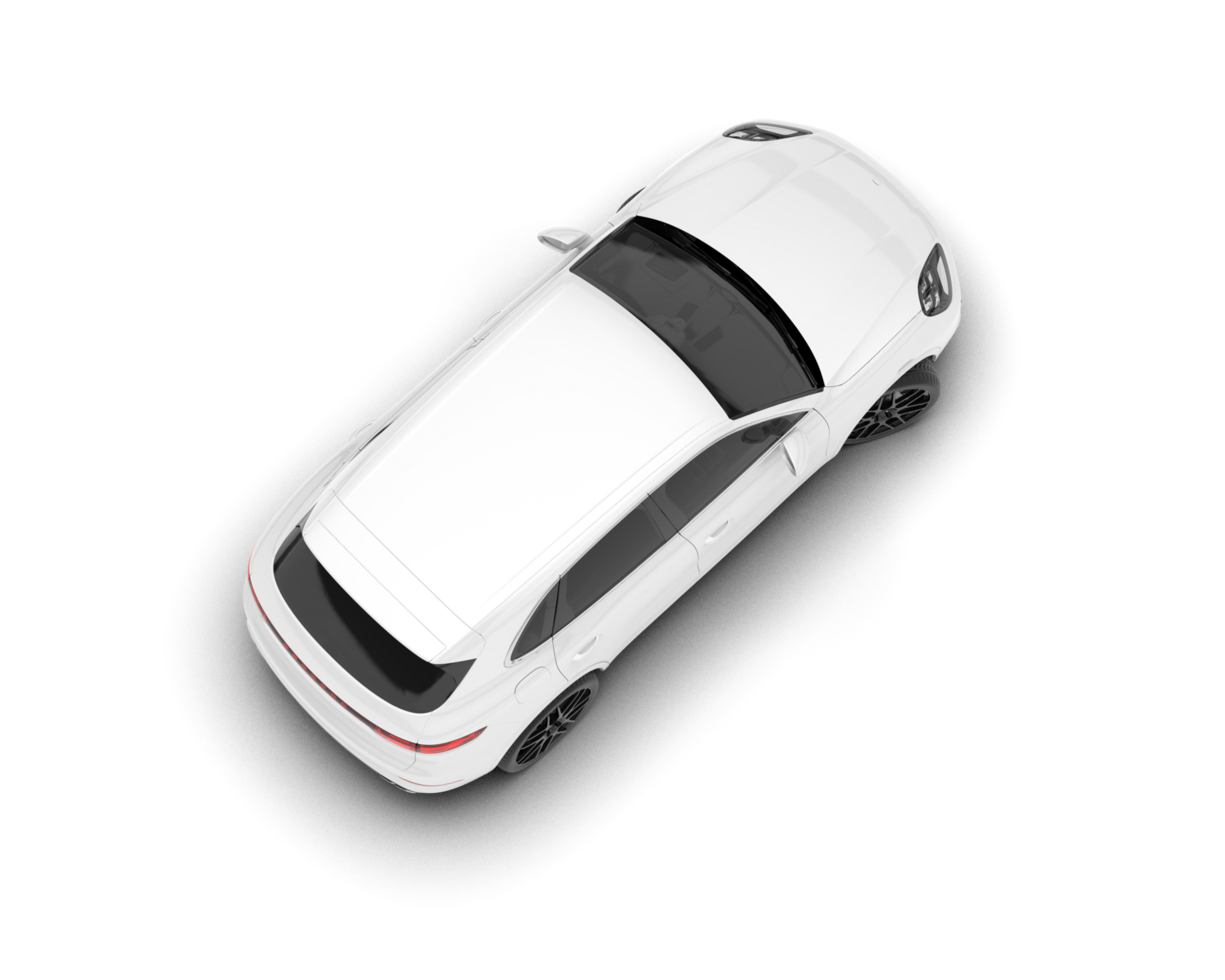 White SUV on transparent background. 3d rendering - illustration png