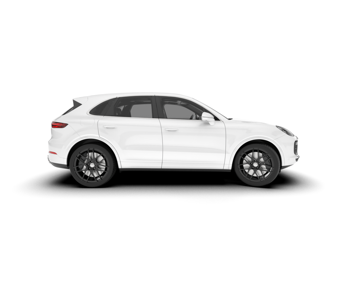 White SUV on transparent background. 3d rendering - illustration png