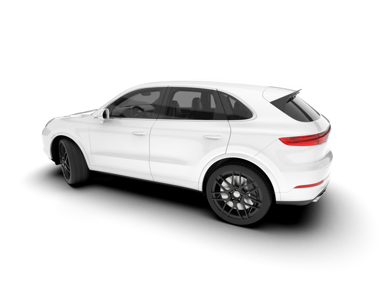 White SUV on transparent background. 3d rendering - illustration png