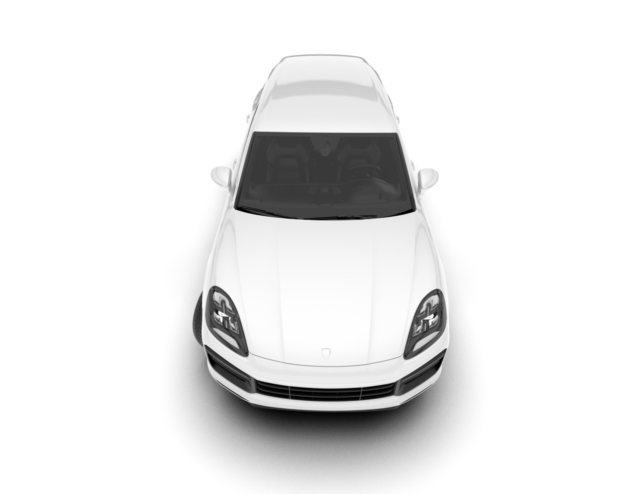 White SUV on transparent background. 3d rendering - illustration png