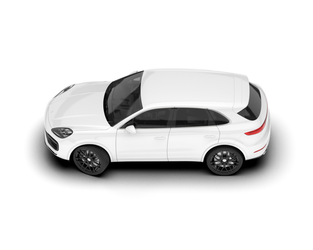 White SUV on transparent background. 3d rendering - illustration png