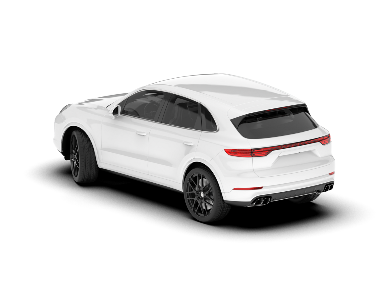 White SUV on transparent background. 3d rendering - illustration png