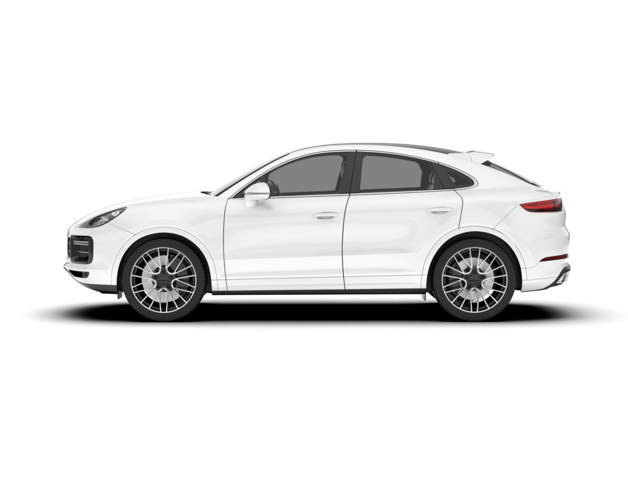White SUV on transparent background. 3d rendering - illustration png