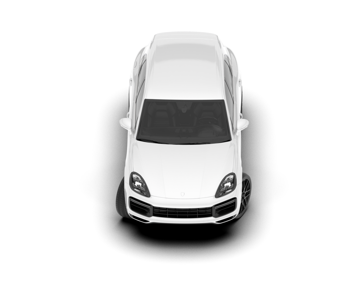 White SUV on transparent background. 3d rendering - illustration png