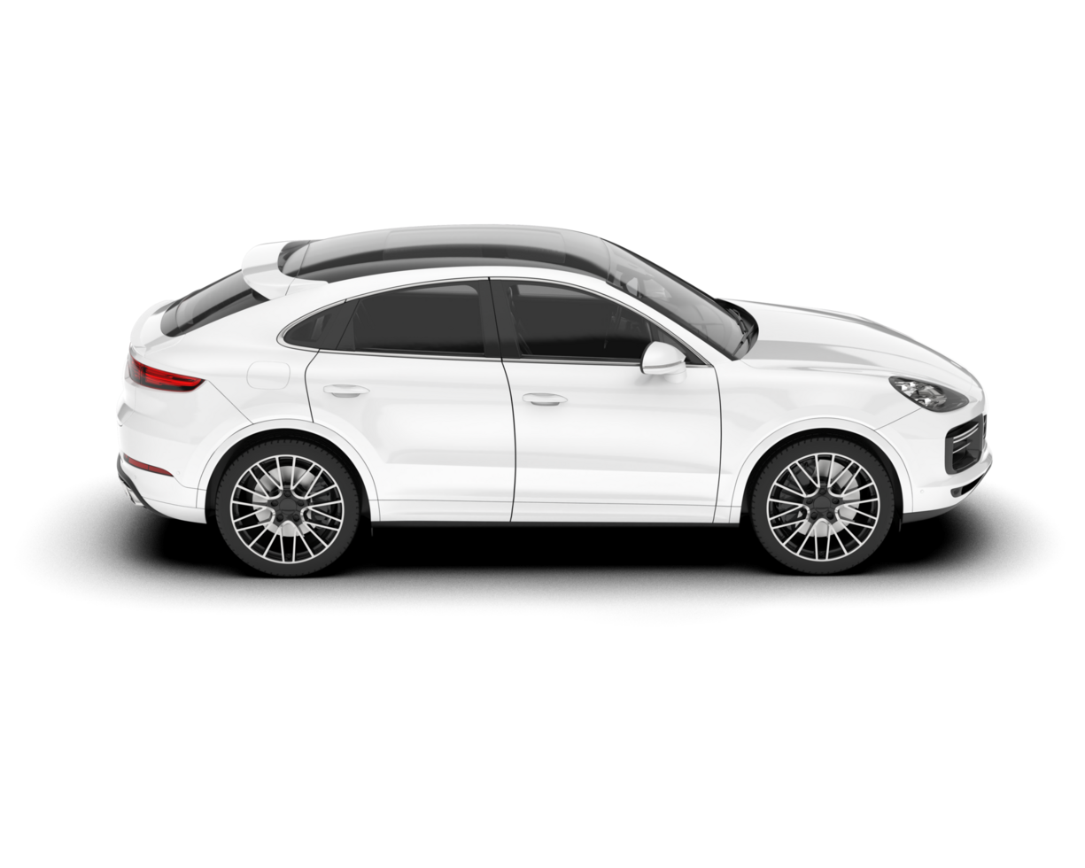 White SUV on transparent background. 3d rendering - illustration png