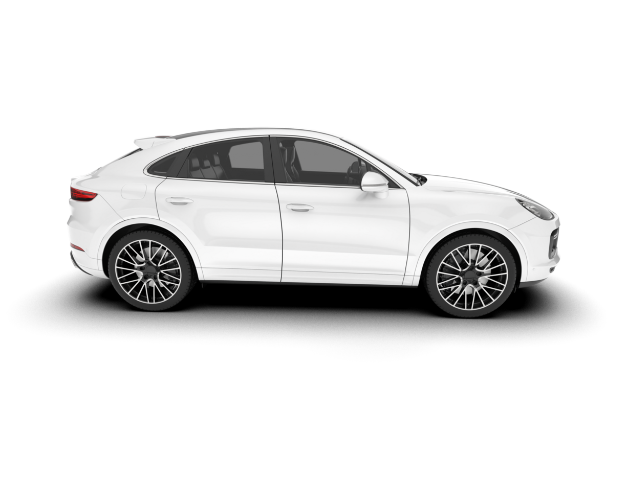 White SUV on transparent background. 3d rendering - illustration png