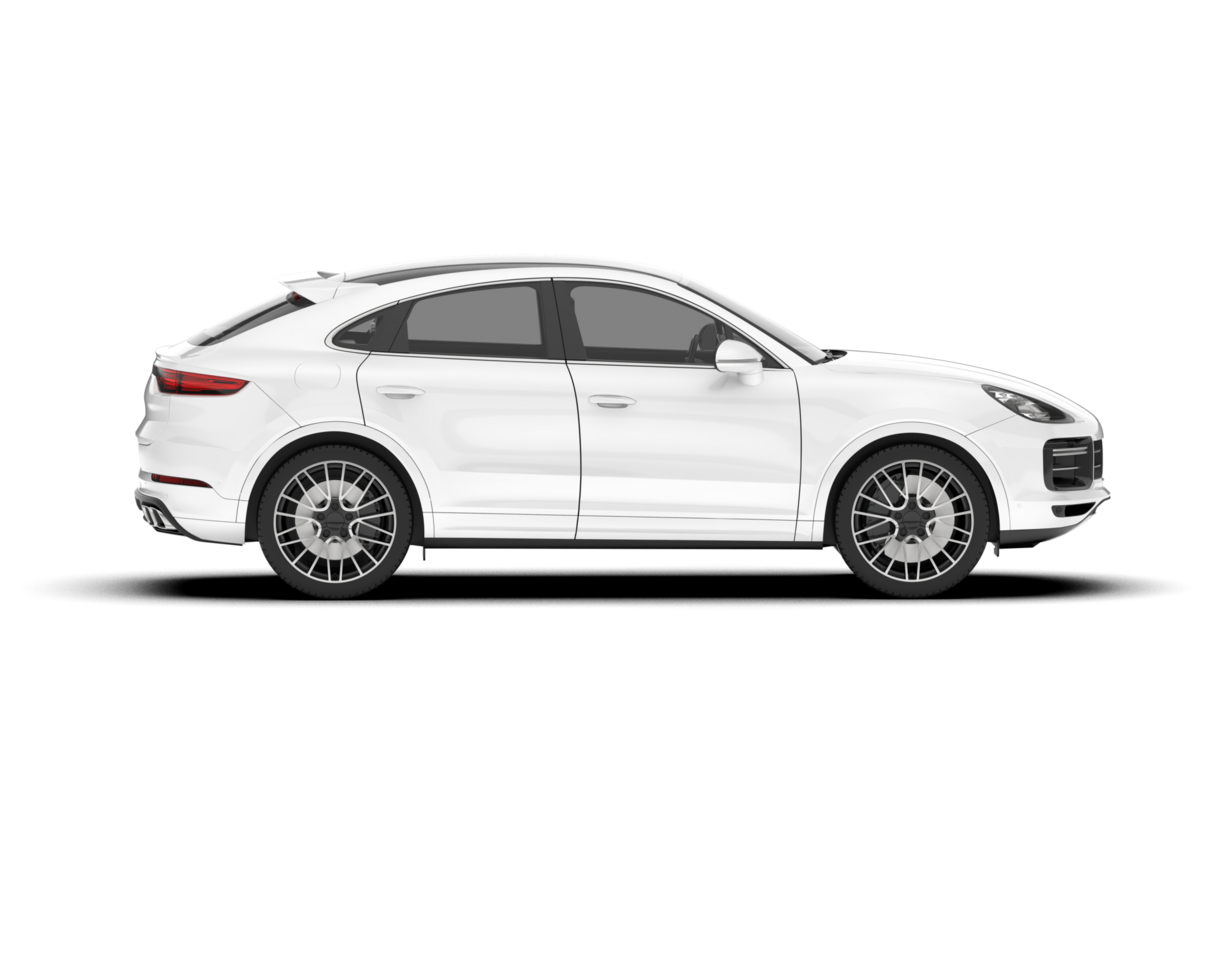 White SUV on transparent background. 3d rendering - illustration png
