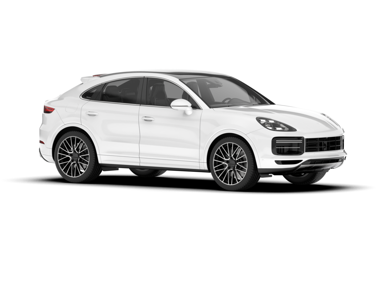 White SUV on transparent background. 3d rendering - illustration png