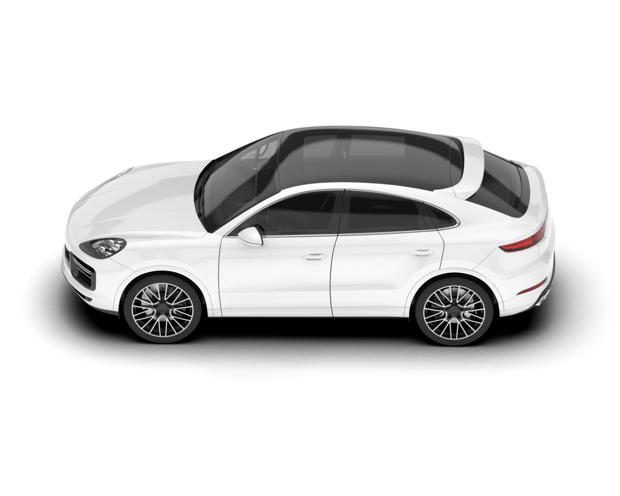White SUV on transparent background. 3d rendering - illustration png