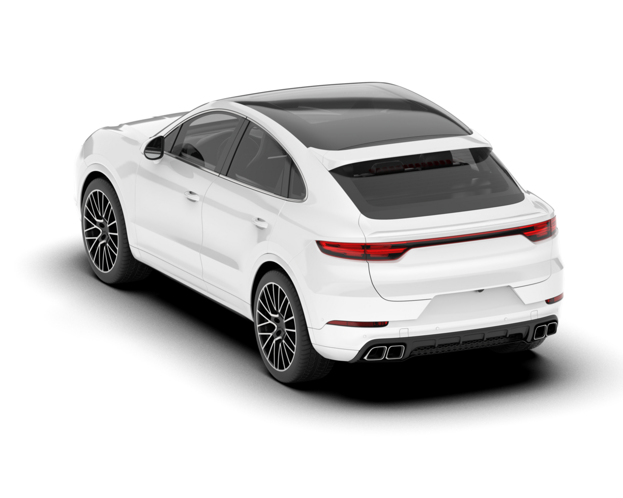 White SUV on transparent background. 3d rendering - illustration png