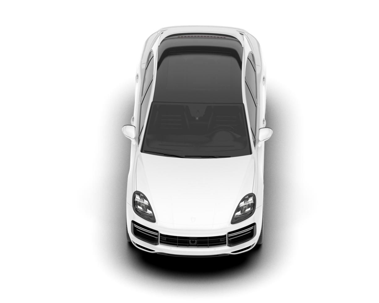 White SUV on transparent background. 3d rendering - illustration png