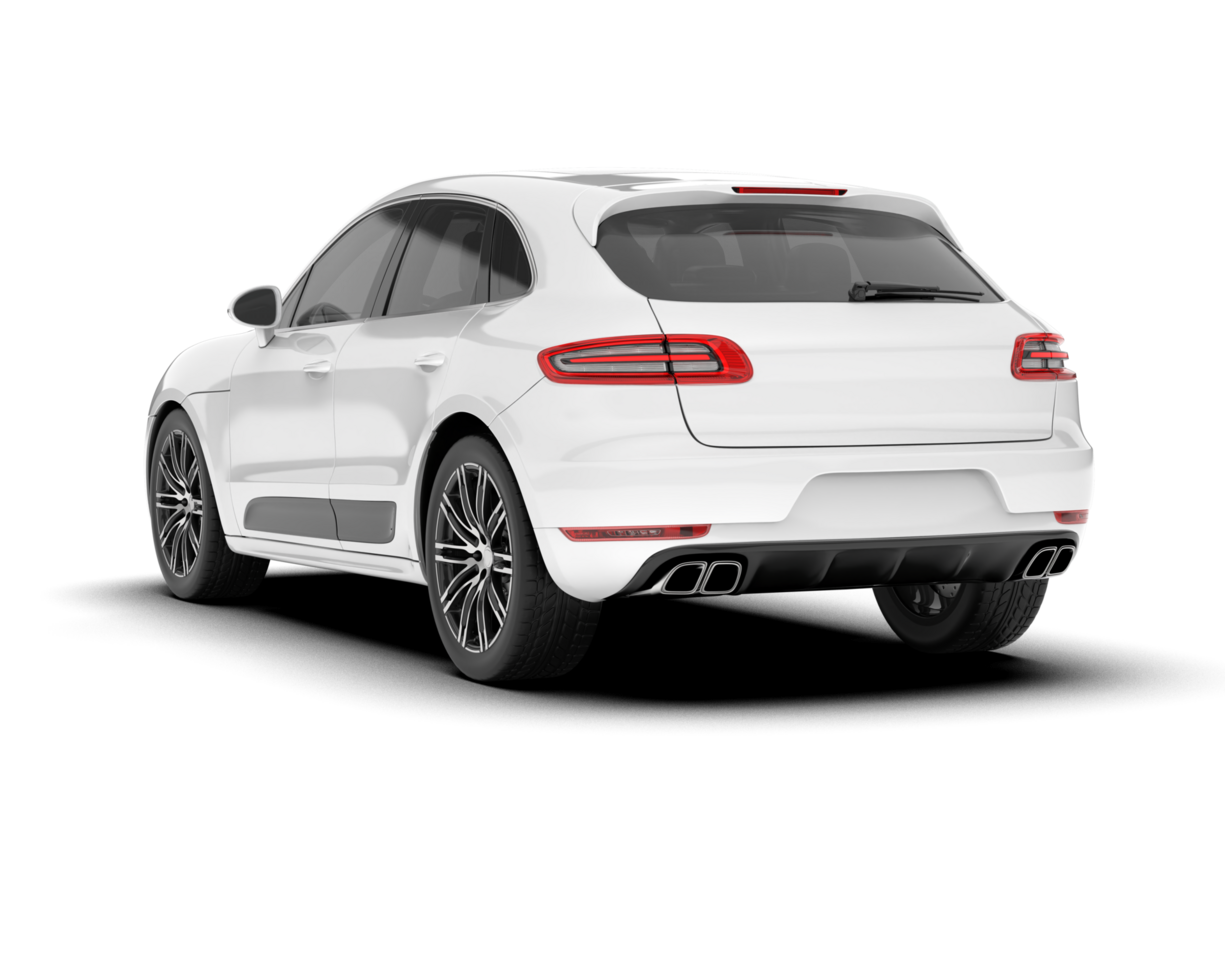 White SUV on transparent background. 3d rendering - illustration png