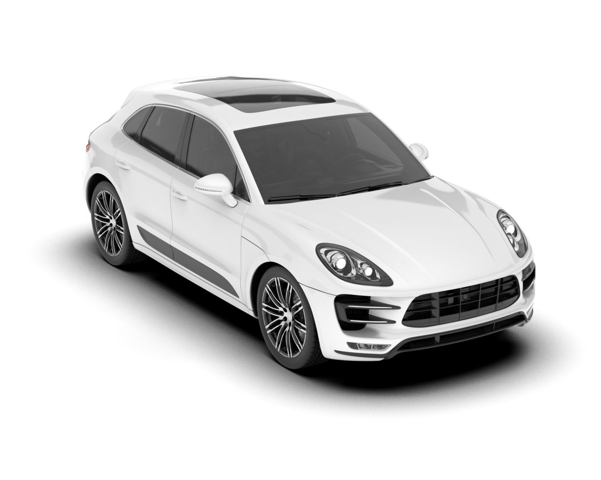 White SUV on transparent background. 3d rendering - illustration png