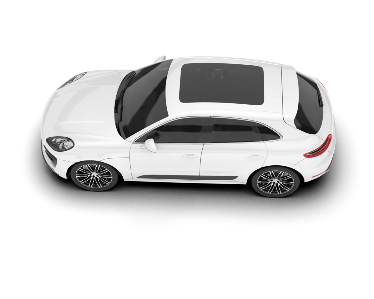 White SUV on transparent background. 3d rendering - illustration png