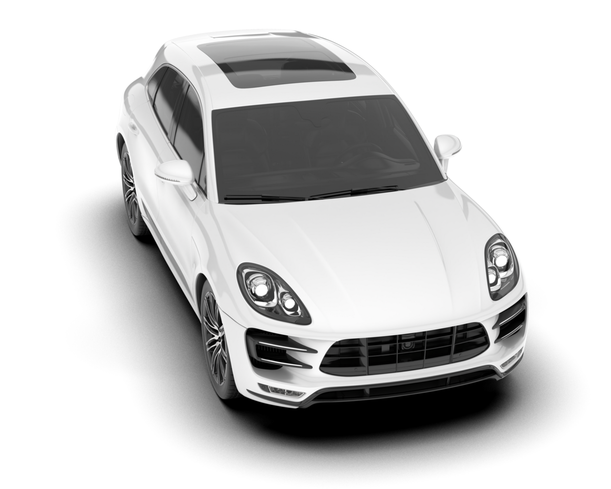 White SUV on transparent background. 3d rendering - illustration png