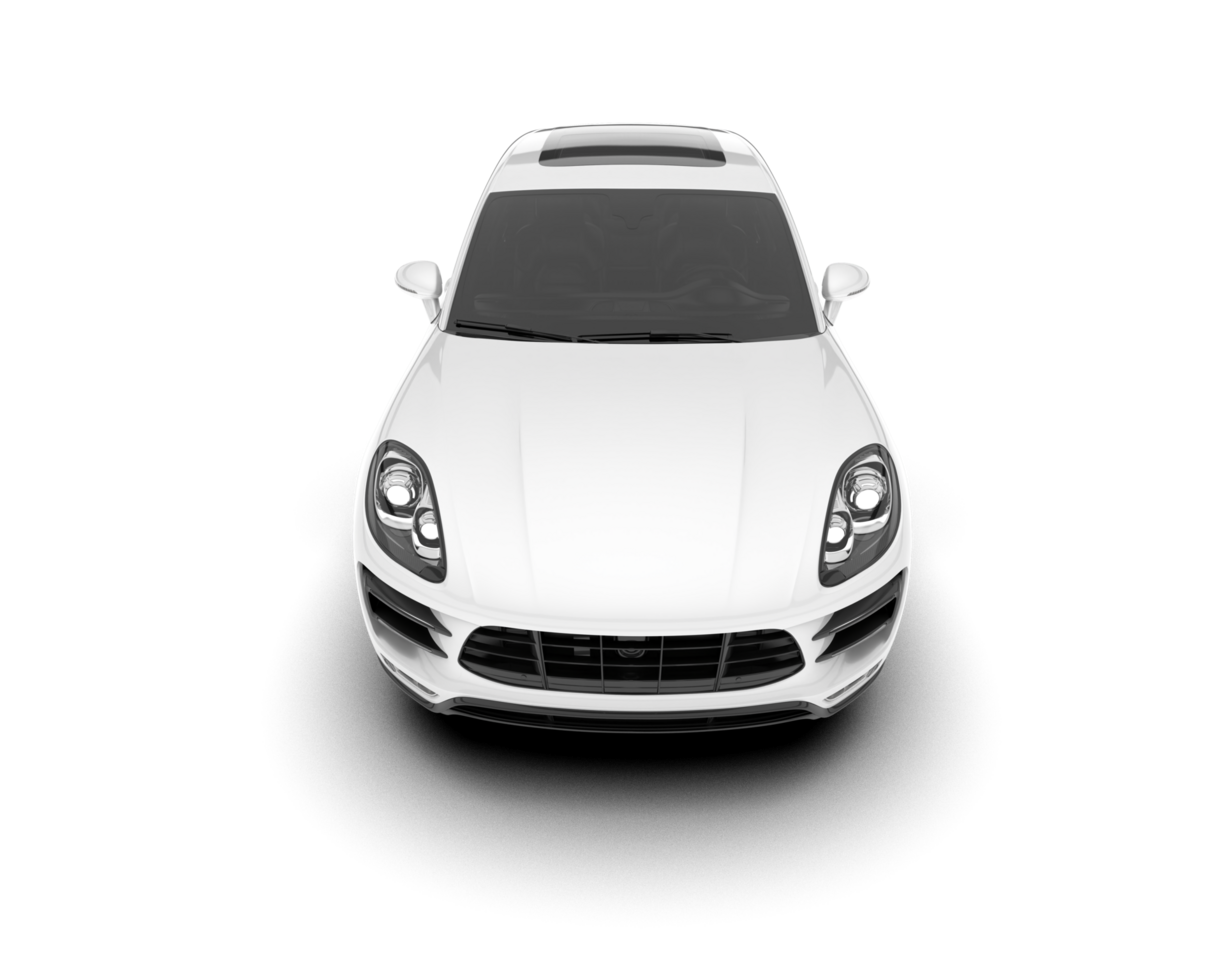White SUV on transparent background. 3d rendering - illustration png