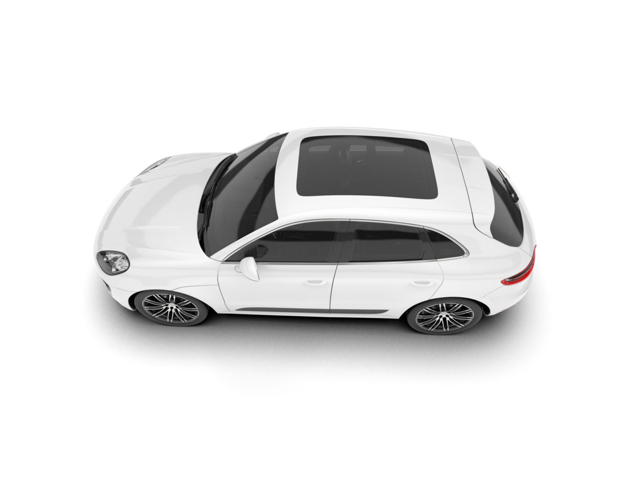 White SUV on transparent background. 3d rendering - illustration png