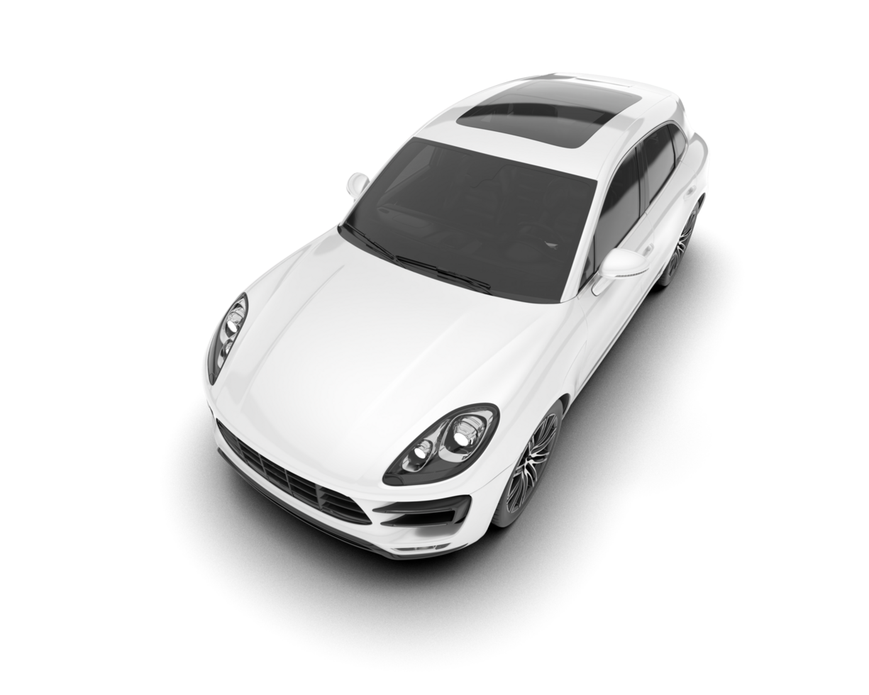 White SUV on transparent background. 3d rendering - illustration png