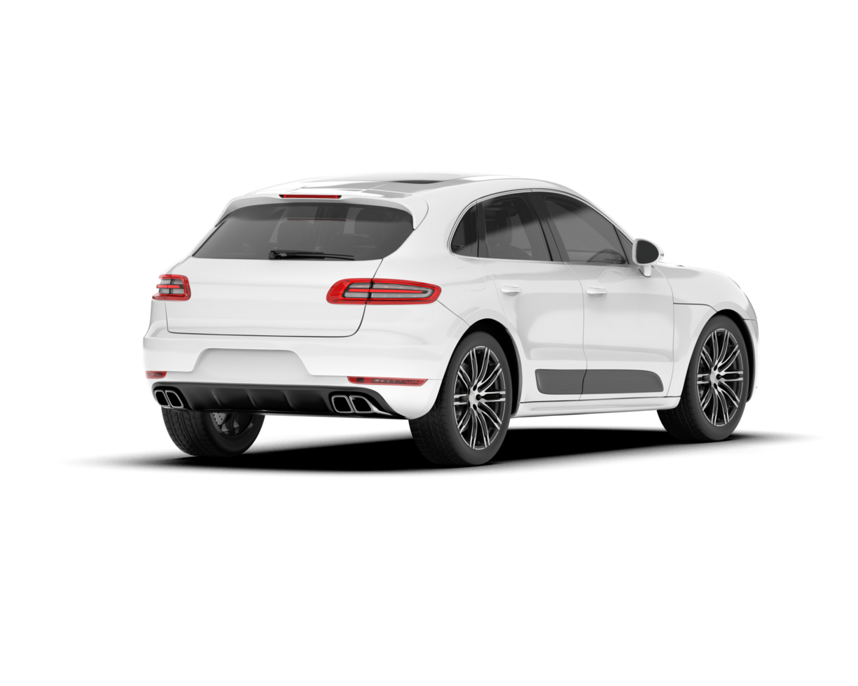 White SUV on transparent background. 3d rendering - illustration png