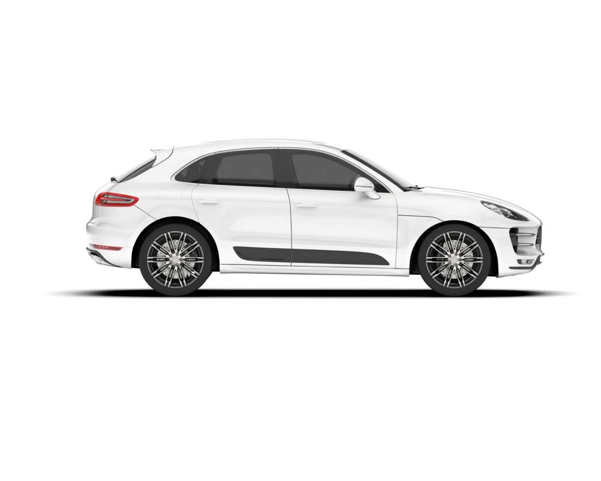 White SUV on transparent background. 3d rendering - illustration png