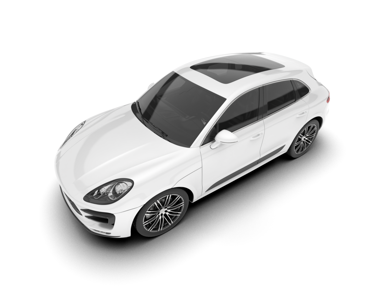 White SUV on transparent background. 3d rendering - illustration png