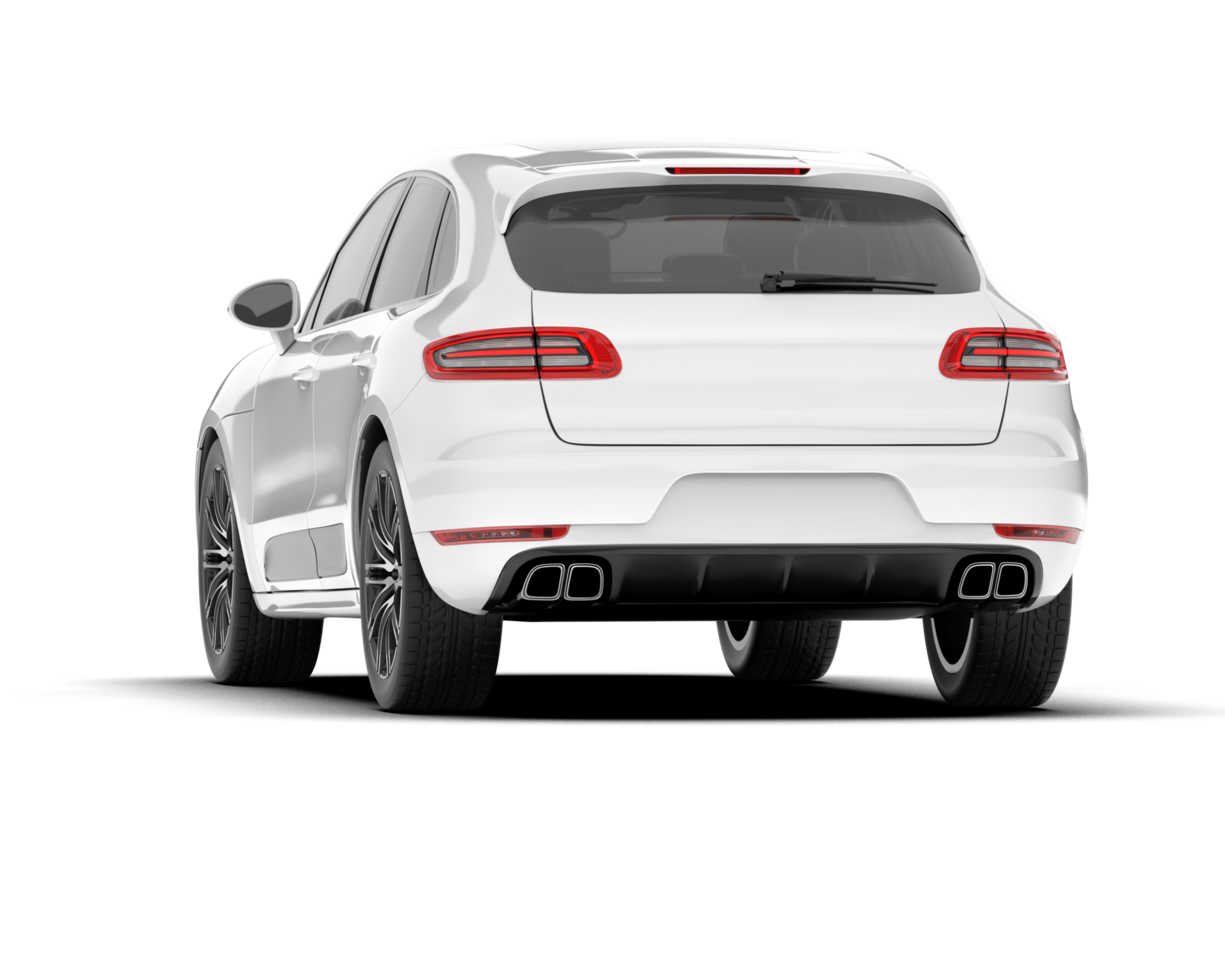 White SUV on transparent background. 3d rendering - illustration png
