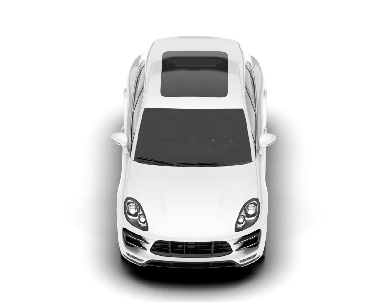 White SUV on transparent background. 3d rendering - illustration png