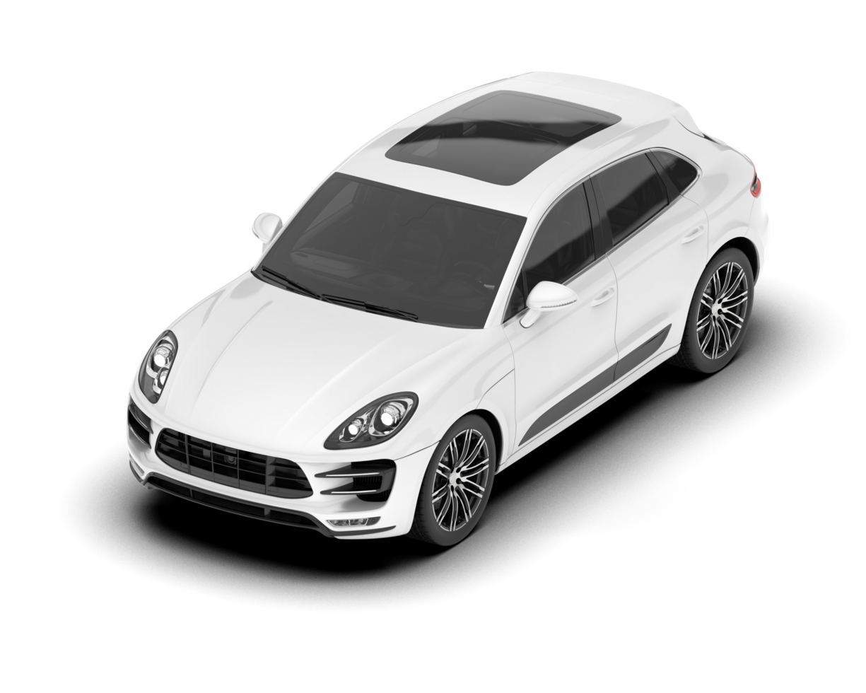 White SUV on transparent background. 3d rendering - illustration png