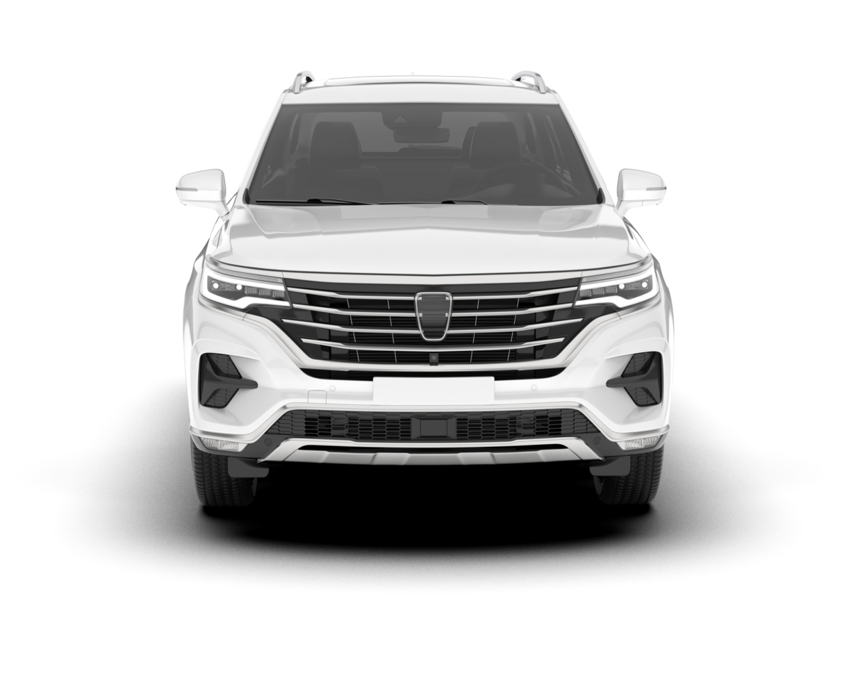 White SUV on transparent background. 3d rendering - illustration png