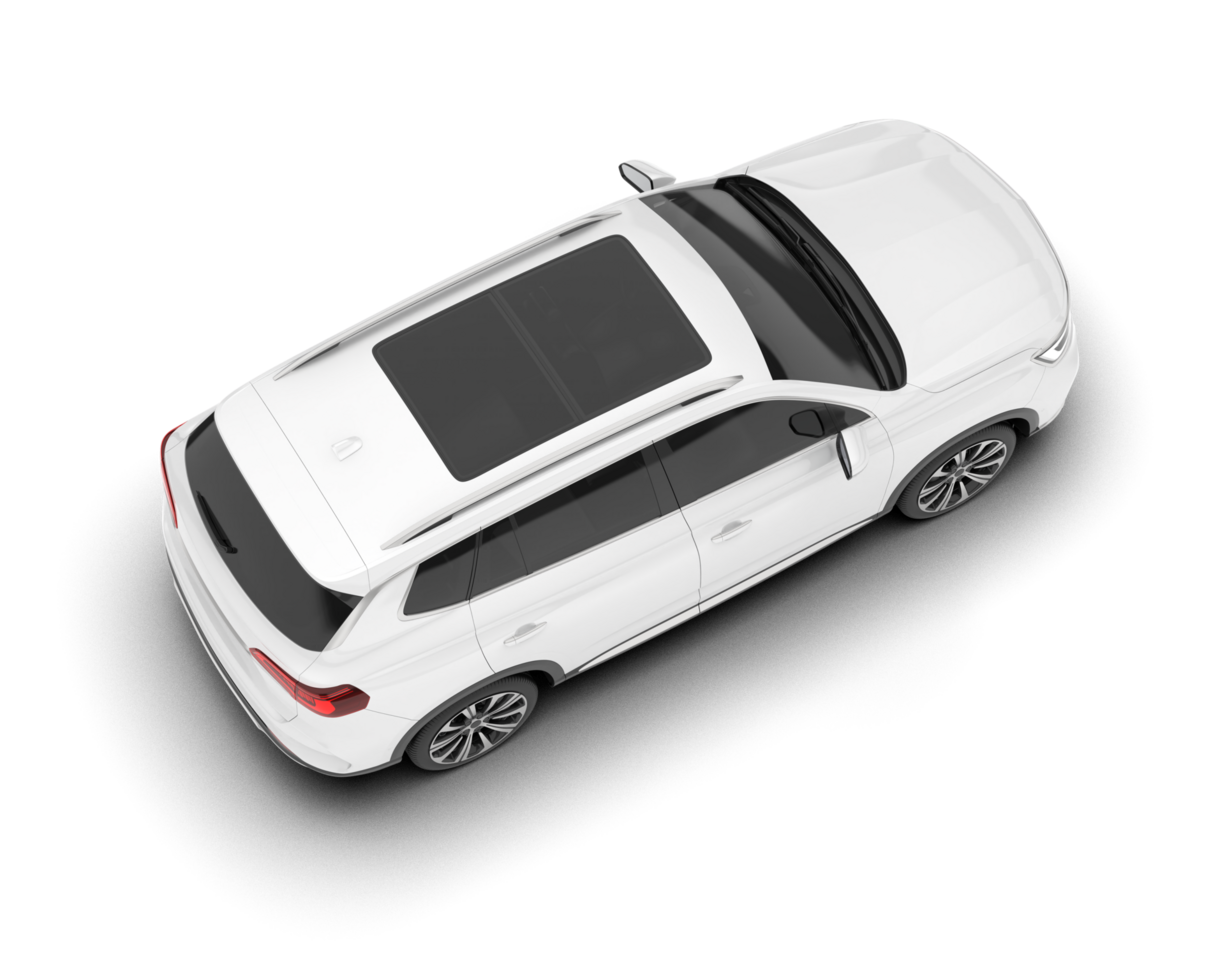 White SUV on transparent background. 3d rendering - illustration png