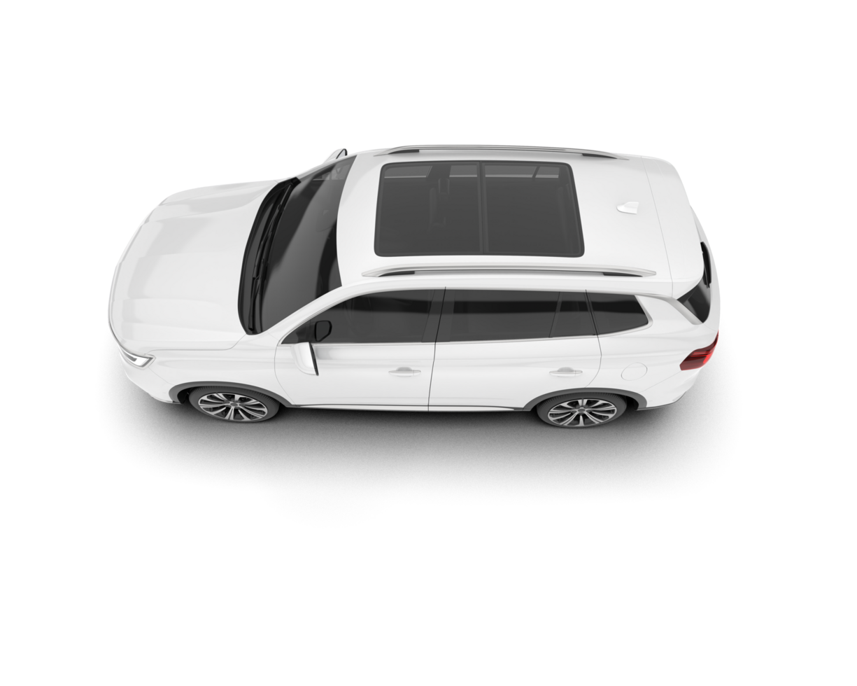 White SUV on transparent background. 3d rendering - illustration png