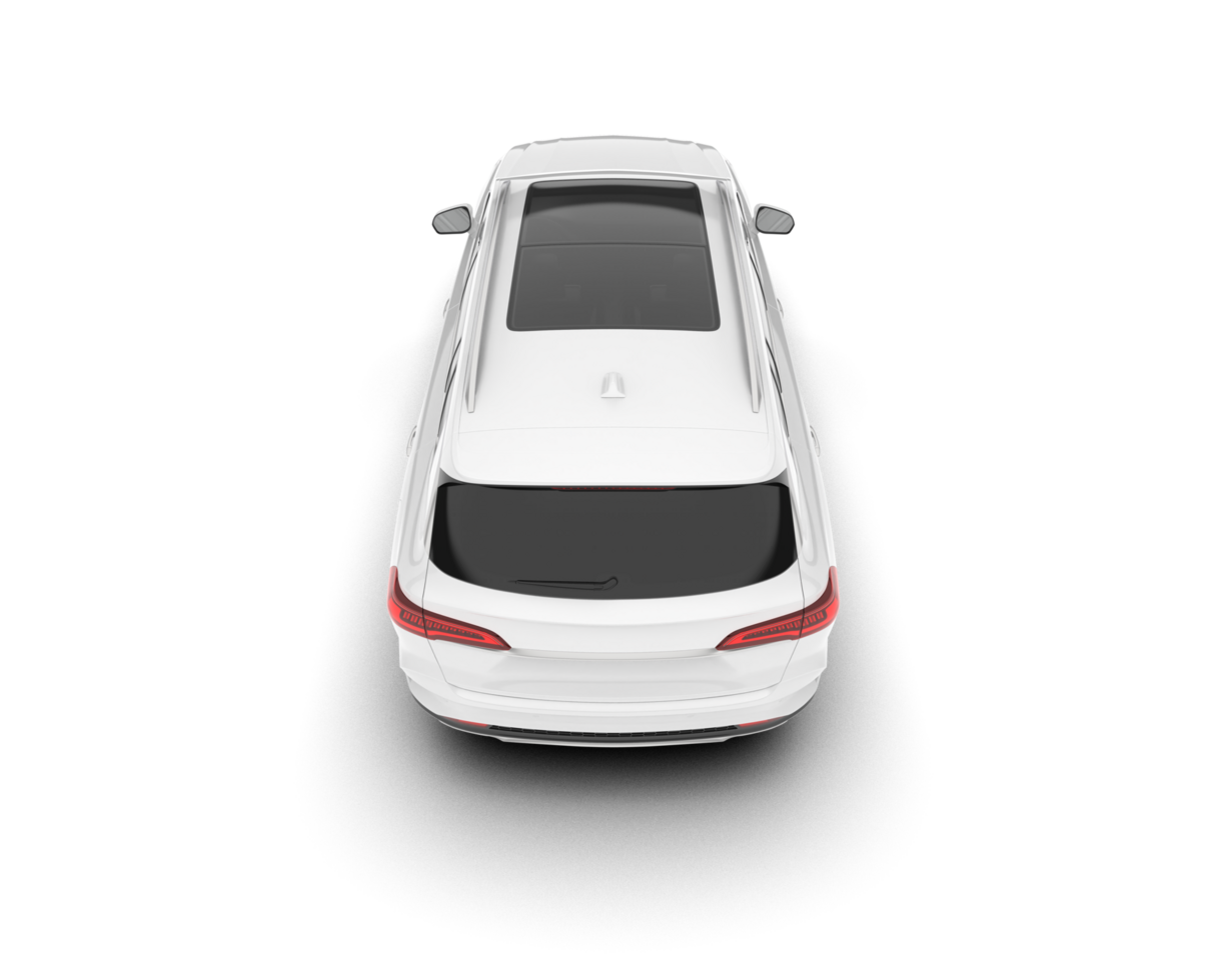 White SUV on transparent background. 3d rendering - illustration png