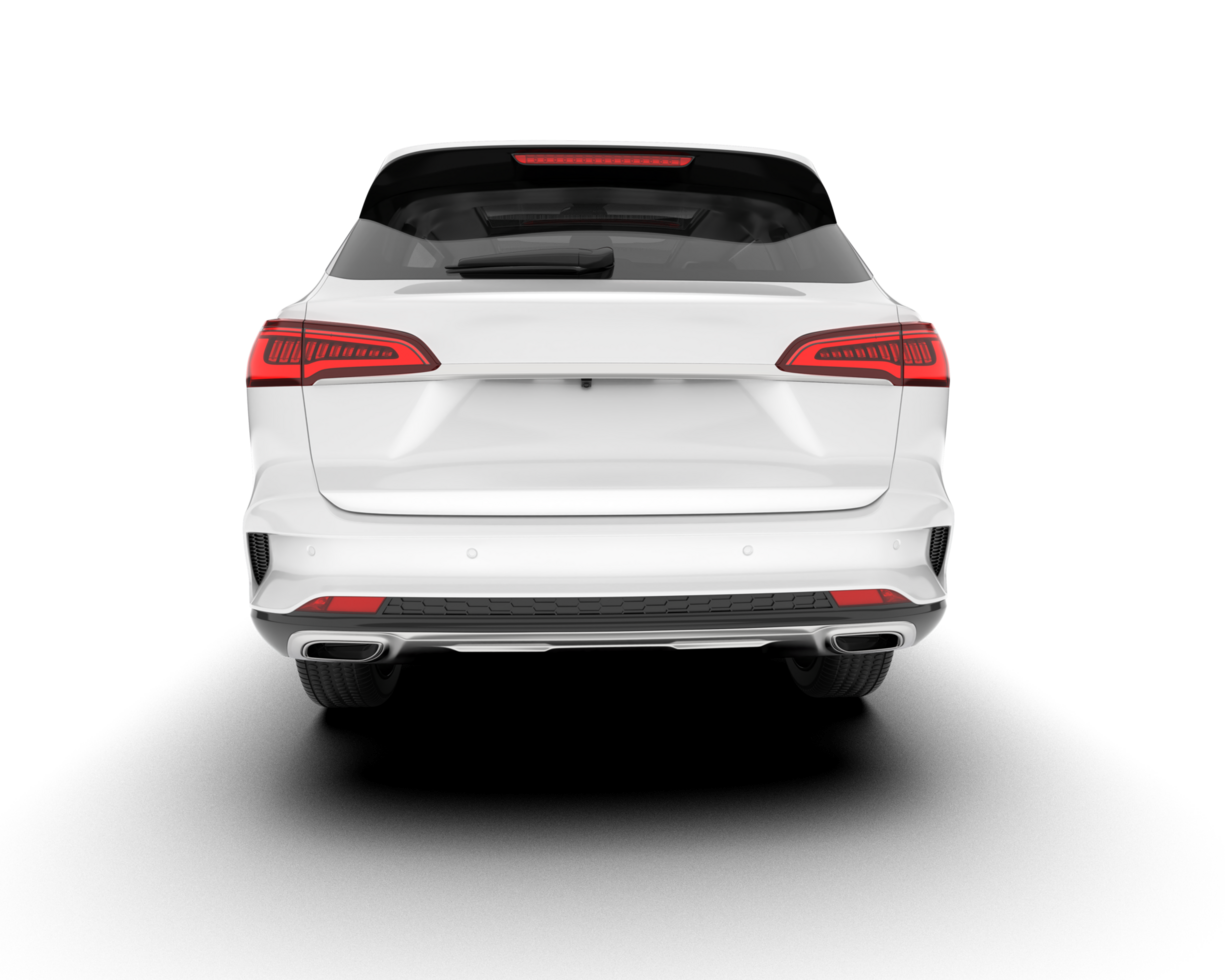 White SUV on transparent background. 3d rendering - illustration png
