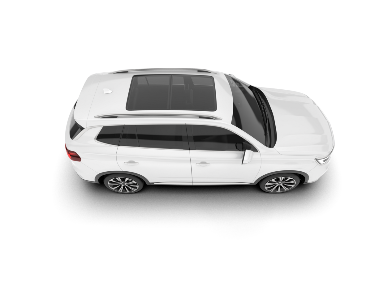 White SUV on transparent background. 3d rendering - illustration png