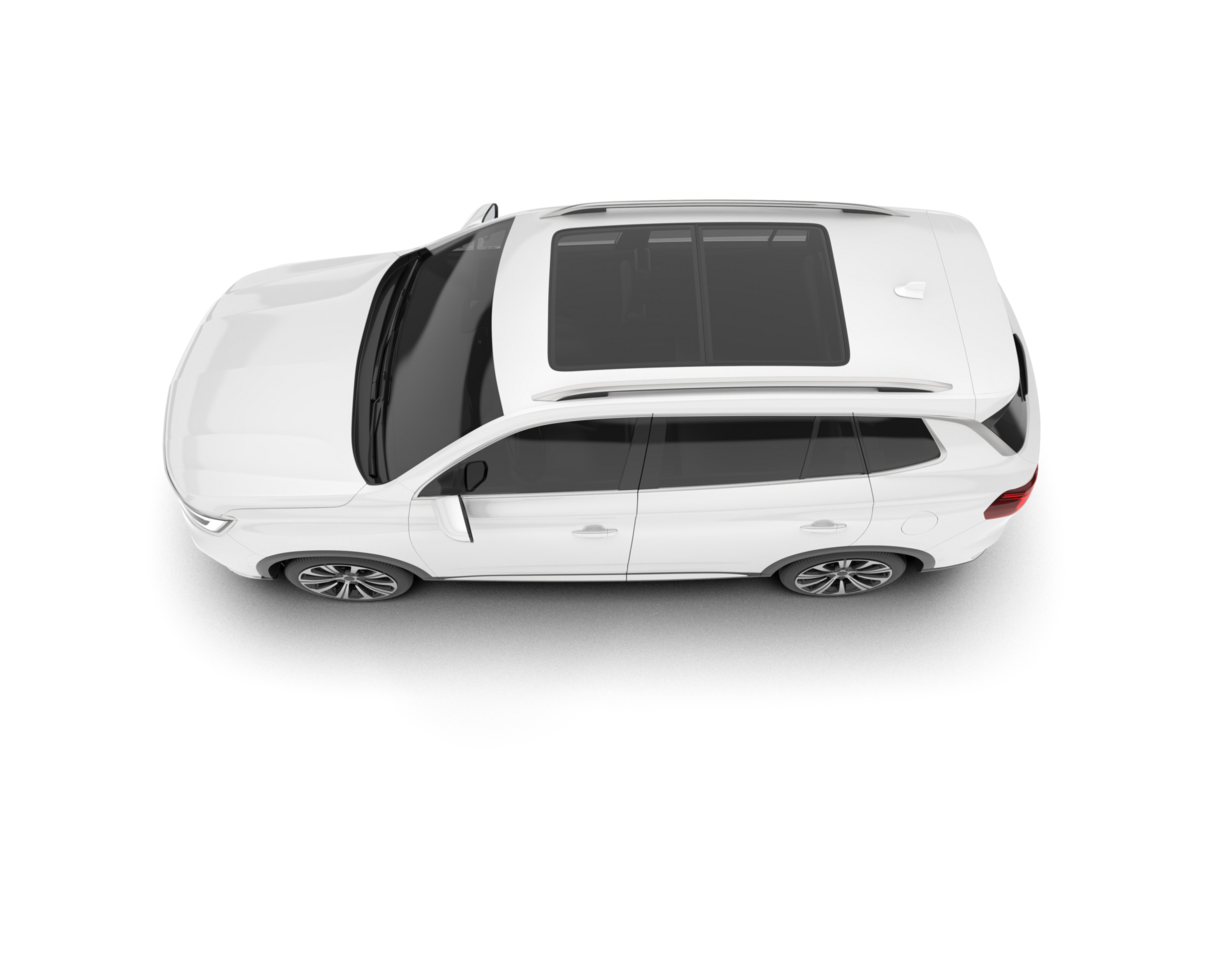 White SUV on transparent background. 3d rendering - illustration png