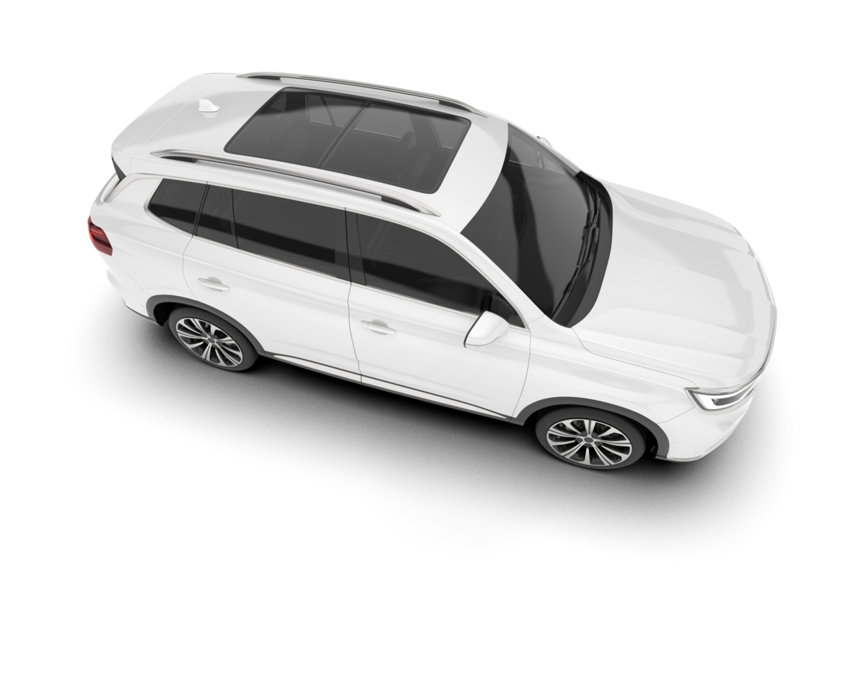 White SUV on transparent background. 3d rendering - illustration png