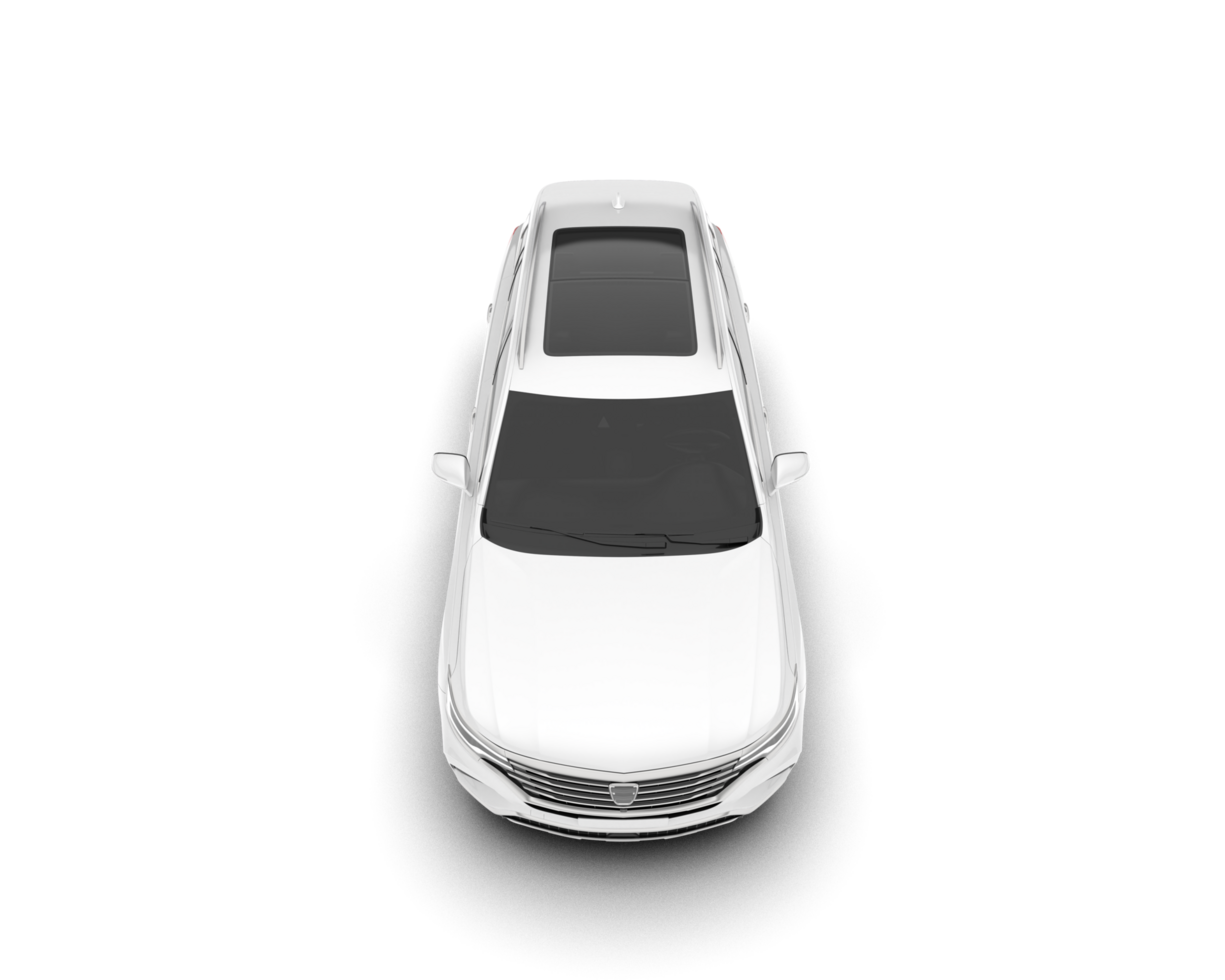 White SUV on transparent background. 3d rendering - illustration png